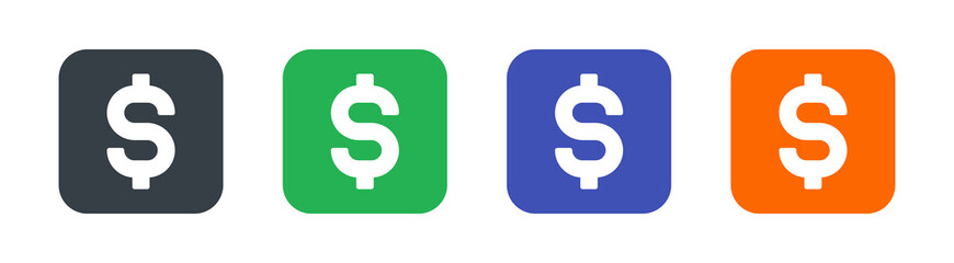 Sticker - Dollar sign set. Dollar icon vector illustration.