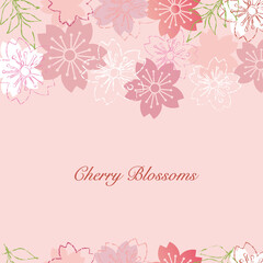  桜の花のシルエット背景