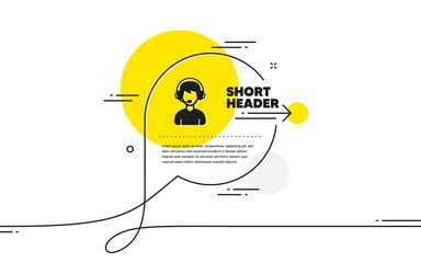 Aufkleber - Consultant service icon. Continuous line chat bubble banner. Call center sign. Feedback symbol. Consultant icon in chat message. Talk comment and speak background. Vector