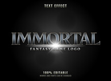 Fantasy Silver Iron Steel Immortal Text Effect