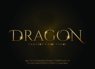 Fototapete - olden 3d medieval dragon text effect