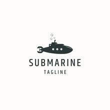 Submarine Logo Icon Design Template Flat Vector