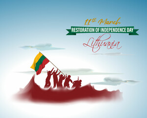 vector illustration for happy restoration of independence day Lithuania