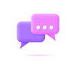 © lovemask - 3d chat bubble icon. Vector illustration isolated on white background.