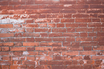 Canvas Print - Background of dirty  red brick wall