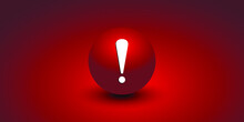 Red Urgency Warning Icon Symbol And Alert Security. Caution Message Or Exclamation Danger Safety Sign. Sign With Shadow Isolated On Green Background. Vector EPS 10