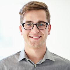 Poster - I determine my future. Cropped portrait of a young businessman wearing glasses.