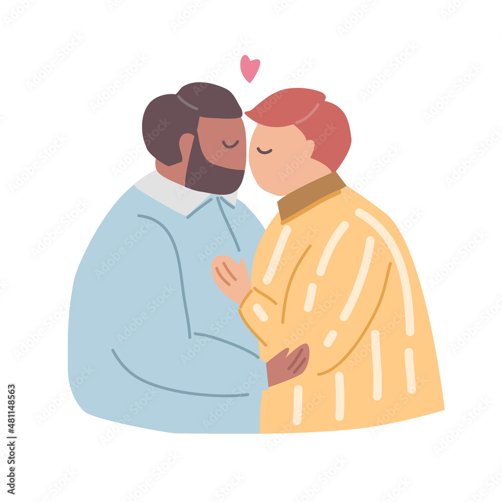 Plus Size Overweight Couple Gay In Love Hand Draw Cartoon Flat Vector plus-size-overweight-couple-gay-in-love-hand-draw-cartoon-flat-vector