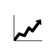 © hilda - Line chart Icon in black flat glyph, filled style isolated on white background