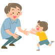 © marunouchi - お父さんに駆け寄る男の子