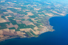 Scandinavia Coast View From Above . Sweden And Baltic Sea Coastline Aerial View 