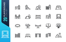 Playground Icon Set Included Icons As Kids Outdoor Toy Sandbox Children Parks Slide Monkey Bar Dome Climber Jungle Gym And More