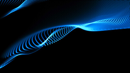 Aufkleber - Creative blue technology abstract background. Futuristic digital data flow. 3D rendering