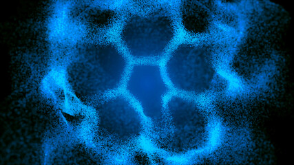 Poster - Abstract technology blue background. Artificial intelligence concept. 3D rendering