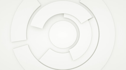 Aufkleber - generic high tech mechanical concept. clean white circle parts. 3d rendering