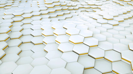 Poster - technology elegant abstract background. white glossy tiles. 3d rendering