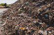 Bad quality organic waste polluted with plastic