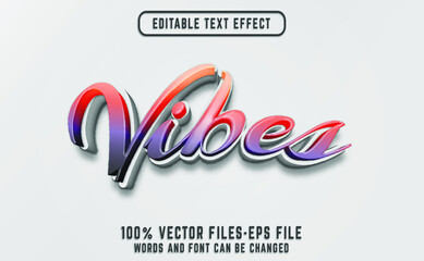 Poster - vibes 3d text effect premium vectors