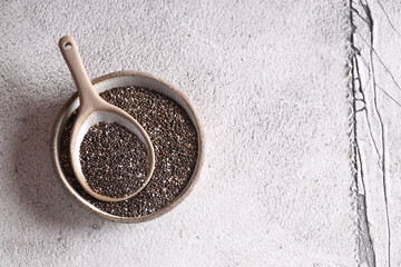 Wall Mural - chia seeds in a bowl on the table