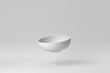 White ceramics bowl on white background. Design Template, Mock up. 3D render.