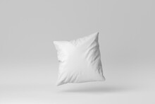 Blank Soft Pillow On White Background. Minimal Concept. 3D Render.