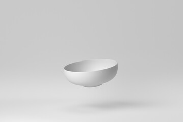 Wall Mural - White ceramics bowl on white background. Design Template, Mock up. 3D render.