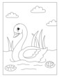 Printable Cute Swan coloring pages for kids