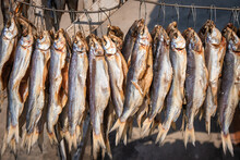 Smoked Fish On A Farmers Market From Lake Issyk Kul In Kyrgyzstan
