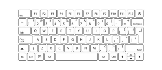 Aufkleber - Modern flat web template with keyboard template on gray background.