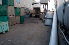 Live Cargo Shipping Containers & Transport Loading Area