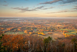 Fototapeta Sawanna - Autumn view of the Piedmont from Little Pinnacle at Pilot Mountain State Park in Pinnacle, NC.