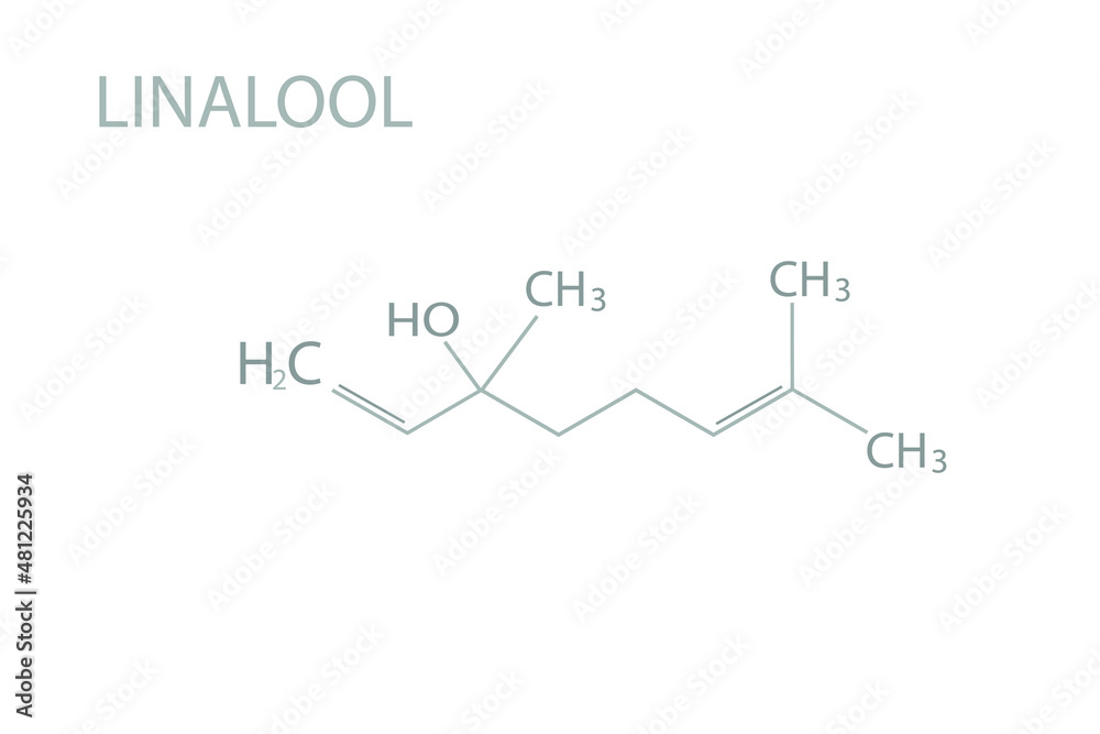 Linalool molecular skeletal chemical formula.	