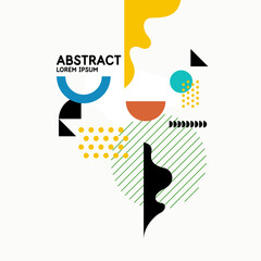 Poster - Abstract background in a modern trendy style. Poster with simple flat different geometric shapes.