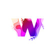 © Ujvaldesigns - Letter W logo in Paper Cut Concept, Colorful Multi-Layers Wave Abstract Pattern in White Background, Vector
