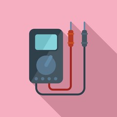 Poster - Multimeter icon flat vector. Voltage equipment