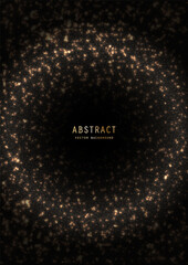 Canvas Print - Vector luxury shiny black background with a golden glitter and sparkles. Premium brilliance decorative celebratory design template of invitation, brochure, notebook or card