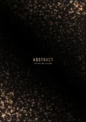 Canvas Print - Vector luxury shiny black background with a golden glitter and sparkles. Premium brilliance decorative celebratory design template of invitation, brochure, notebook or card
