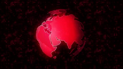 Aufkleber - Holographic model of rotating earth on black background. Motion. Beautiful glowing model of planet in virtual space. Virtual hologram of planet earth