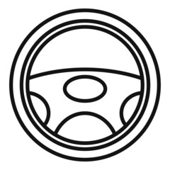 Poster - Car steering wheel icon outline vector. Auto sport