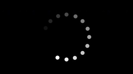 Poster - Loading circle animation on black background. Motion graphic. 4K video 30 frames per second.
