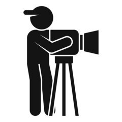 Sticker - Filmmaker icon simple vector. Film cinema