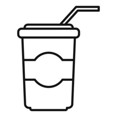 Canvas Print - Cinema soda cup icon outline vector. Video film