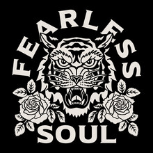 Black And White Tiger With Roses Illustration With A Slogan Artwork On Black Background For Apparel Or Other Uses