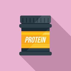 Canvas Print - Protein label food icon flat vector. Sport nutrition