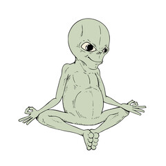 Poster - Yoga alien draw