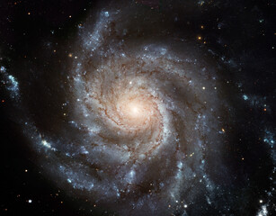 Wall Mural - esa/hubble barred spiral galaxy ngc 1300 photographed by hubble telescope. in the core of the larger