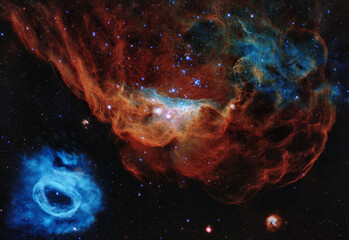 Wall Mural - esa/hubble the portrait features the giant nebula ngc 2014 and its neighbour ngc 2020 which together