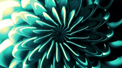 Poster - 3D pattern of moving flower with hypnotic effect. Motion. Hypnotic 3d flower pattern with changing petals. Beautiful 3d flower moves and floats