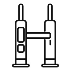 Poster - Car lift technician icon outline vector. Auto service