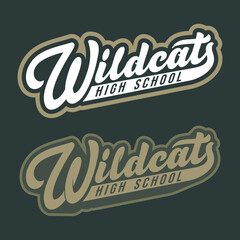 wildcats lettering. high school t-shirt design